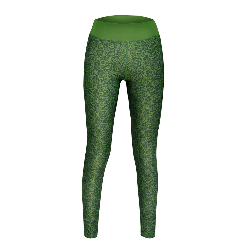 Metallic Green High Waisted Leggings Pants– Peridot Clothing